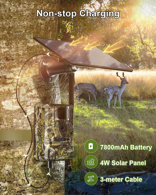 Xega XG-11 4G LTE Wildlife Camera With Phone Transmission App & Motion Detector, 7800mah Battery, Night Vision 20m, Real-Time Alarm Push, GPS, PIR Detection