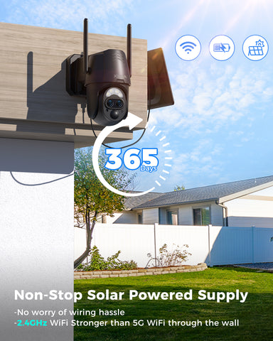 Xega 2K WIFI Outdoor Solar Surveillance Camera with Dual Lens & 12x Hybrid Zoom