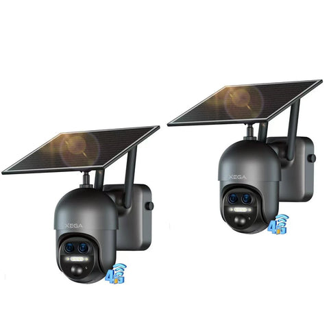Xega XG-16 4G LTE 12X Hybrid Zoom Outdoor Surveillance Camera,2K PTZ Dual-Lens,10400mAh Battery,PIR/AI Humanoid Detection,30m Colour Night Vision.