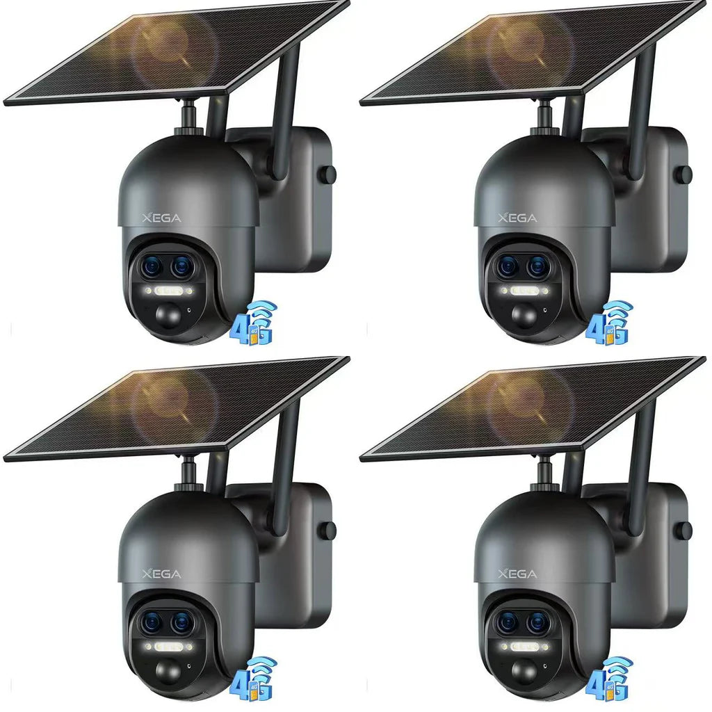 Xega XG-16 4G LTE 12X Hybrid Zoom Outdoor Surveillance Camera,2K PTZ Dual-Lens,10400mAh Battery,PIR/AI Humanoid Detection,30m Colour Night Vision.