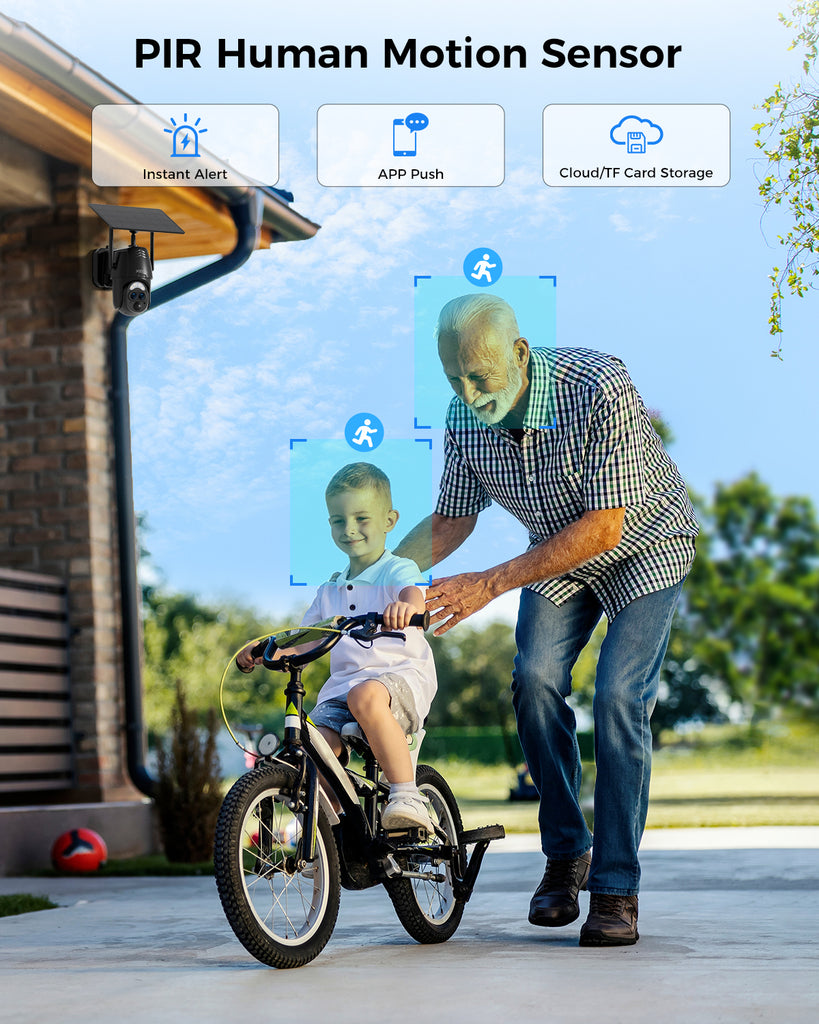 Xega 2K WIFI Outdoor Solar Surveillance Camera with Dual Lens & 12x Hybrid Zoom