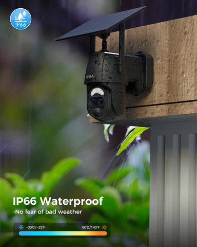 Xega 2K WIFI Outdoor Solar Surveillance Camera with Dual Lens & 12x Hybrid Zoom