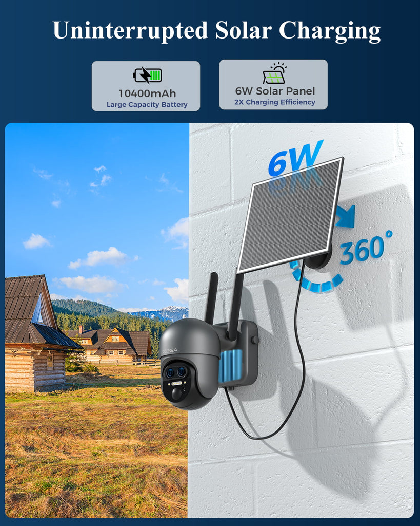 Xega XG-16 4G LTE 12X Hybrid Zoom Outdoor Surveillance Camera,2K PTZ Dual-Lens,10400mAh Battery,PIR/AI Humanoid Detection,30m Colour Night Vision.