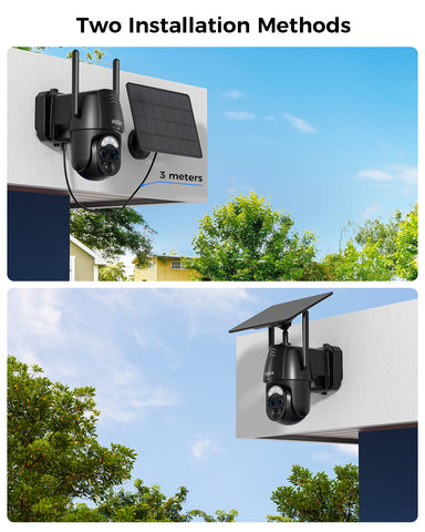 Xega 2K WIFI Outdoor Solar Surveillance Camera with Dual Lens & 12x Hybrid Zoom