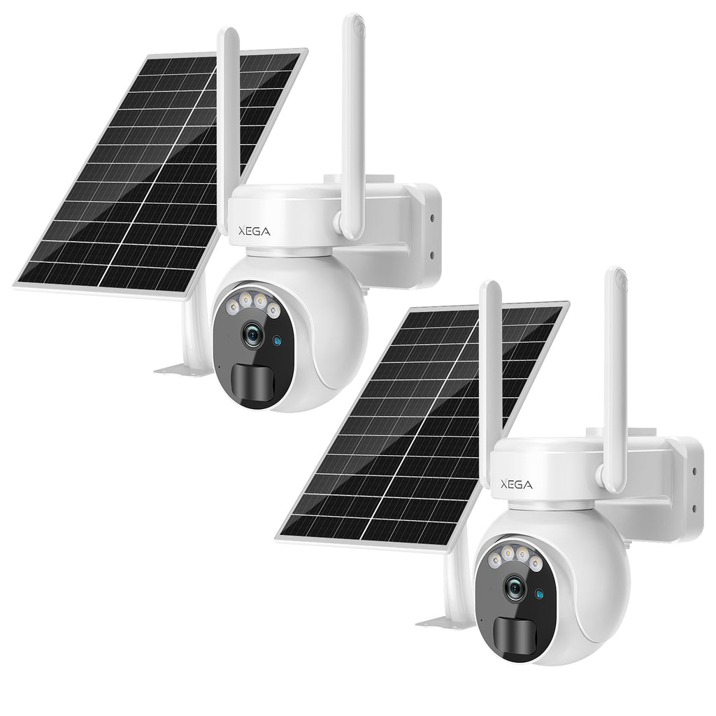 Xega 3G/4G LTE Security Camera No WiFi With SIM Card 2K Super HD Solar Powered Wireless Outdoor 4G Security Camera PIR Motion Sensor Night Vision 2 Way Talk