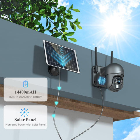 XEGA 4G LTE Cellular Security Camera Solar Powered Outdoor Camera with PIR Human Detection for Home Security - Xegatech