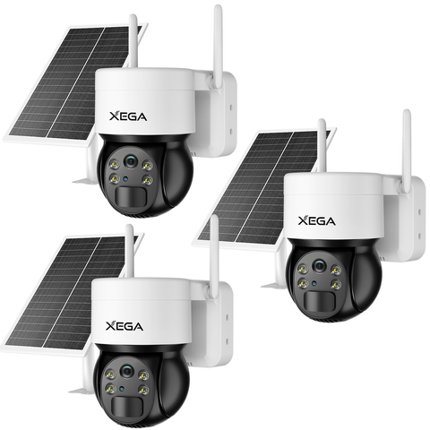 Xega 3G/4G LTE Cellular Security Camera No WiFi Outdoor Solar Camera Wireless, 2K HD Color Night Vision 355°/120°,PIR Motion Detection,IP66.