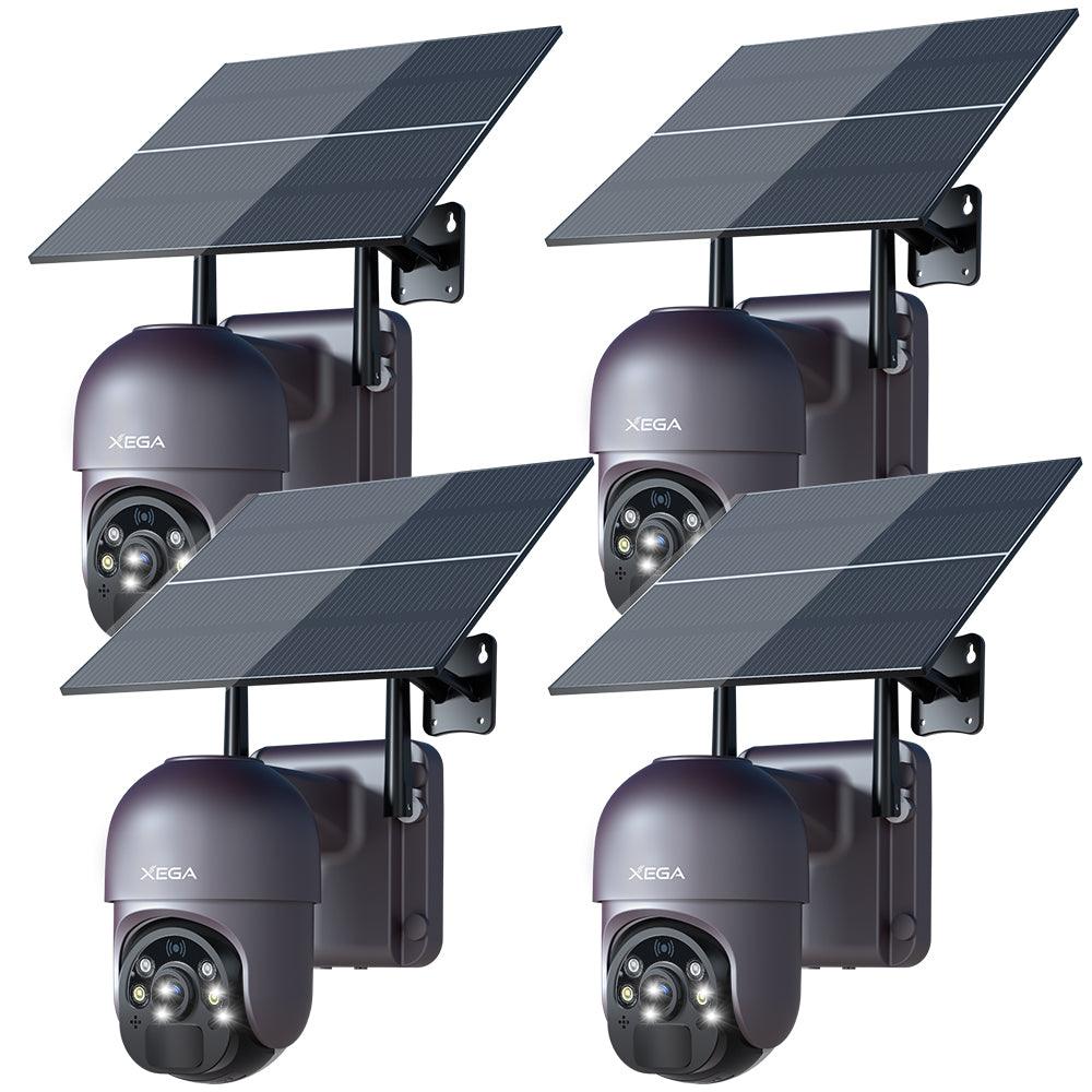 Xega Solar No WiFi Security Camera Wireless Outdoor 4G LTE Cellular Security Camera with 20W Solar Panel 20000mAh Built-in Battery - Xegatech