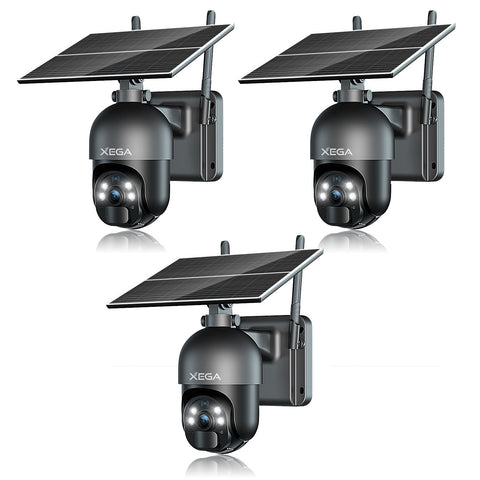 Xega 3G/4G LTE Cellular Security Cameras No WiFi  Outdoor Solar Cameras For Home Security-2K HD Color Night Vision,PIR Motion Detection, 2 Way Talk, IP66.