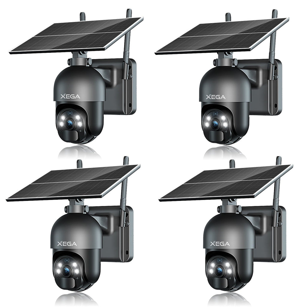 Xega 3G/4G LTE Cellular Security Cameras No WiFi  Outdoor Solar Cameras For Home Security-2K HD Color Night Vision,PIR Motion Detection, 2 Way Talk, IP66.