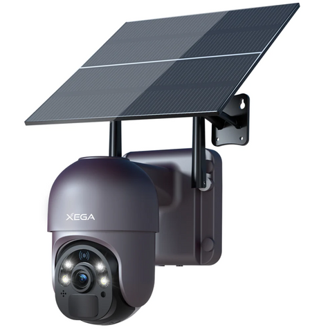 Xega [24/7 Recording] 4G LTE Security Camera with 20W Solar Panel 20,000mAh Battery SIM Card, 2K HD Color Night Vision CCTV, PIR Motion Detection.