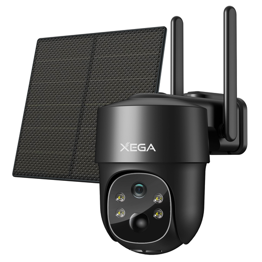 Xega XG-02 4G Cellular Security Cameras Wireless Outdoor Solar Powered No WiFi, 2K/3MP Super HD,PIR Motion Detection,Cloud Storage.IP66.