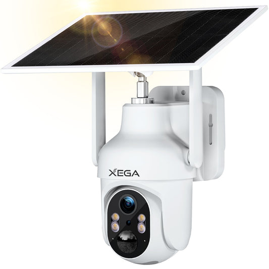 Xega XG-05 4G LTE Cellular Security Camera with SIM Card Without WiFi, PTZ Motion Detection Spotlight & Siren Alert SD & Cloud Storage